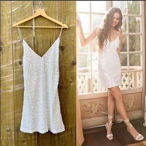 Sparkly white mini dress